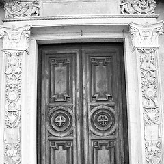 Image showing old door in italy land europe architecture and wood the historic