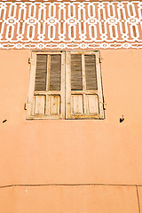 Image showing  window in morocco  orange  construction wal brick historical