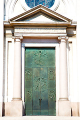 Image showing old door in  and wood the historical  