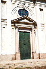 Image showing old door in  wood the historical gate