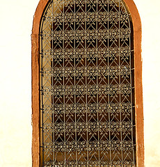 Image showing  window in morocco africa and old construction wal brick histori