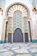 Image showing historical marble  in  antique building door morocco      