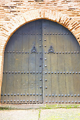 Image showing historical in  antique  door morocco s  wood and metal rusty