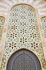 Image showing historical marble  in  antique building door morocco      style 