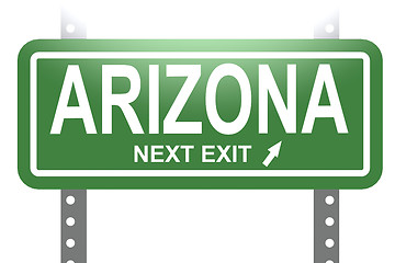 Image showing Arizona green sign board isolated