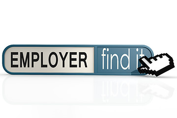 Image showing Employer word on the blue find it banner