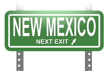 Image showing New Mexico green sign board isolated 