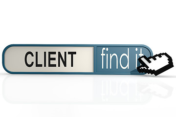 Image showing Client word on the blue find it banner