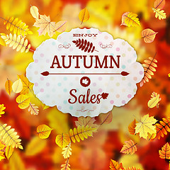 Image showing Sale with autumn leaves. EPS 10