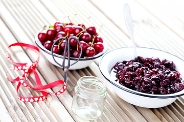 Image showing cherry jam