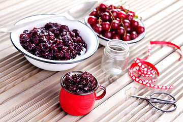 Image showing cherry jam