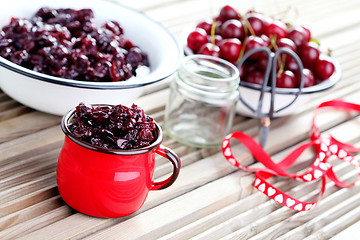 Image showing cherry jam