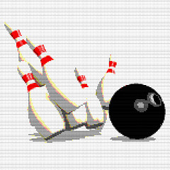 Image showing Pixelated bowling pin