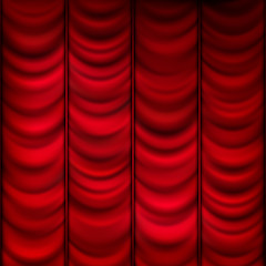 Image showing Red curtain background template. EPS 10