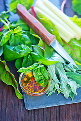 Image showing fresh grasses and vegetables