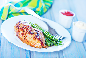 Image showing chicken with asparagus