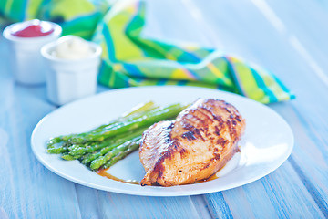 Image showing chicken with asparagus