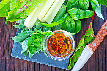 Image showing fresh grasses and vegetables