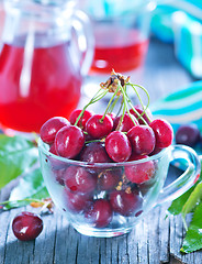 Image showing cherry juice and berries