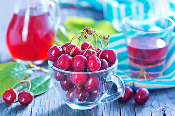 Image showing cherry juice and berries