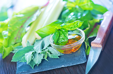 Image showing fresh grasses and vegetables