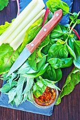 Image showing fresh grasses and vegetables