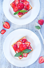 Image showing cake with fresh strawberry