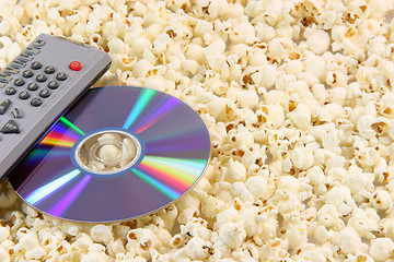 Image showing popcorn dvd disc and remote
