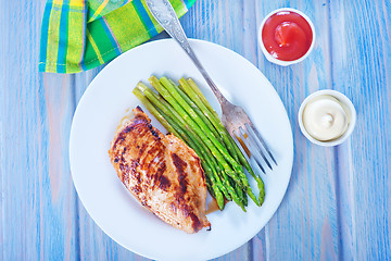 Image showing chicken with asparagus