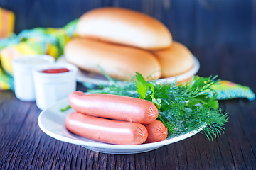 Image showing buns and sausages