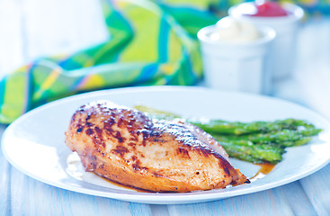 Image showing chicken with asparagus