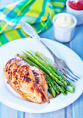 Image showing chicken with asparagus