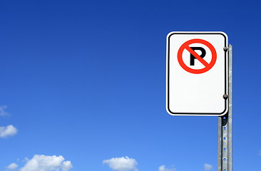 Image showing No parking sign with copy space