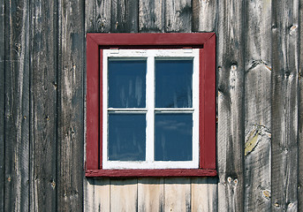 Image showing Window of a wooden rustic house