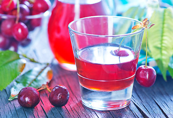 Image showing cherry juice and berries
