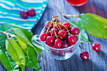 Image showing cherry juice and berries