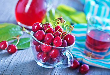 Image showing cherry juice and berries