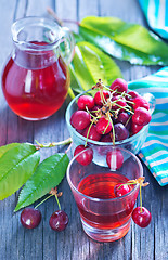 Image showing cherry juice and berries