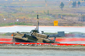 Image showing Infantry fighting vehicle BMP-3M after water ford