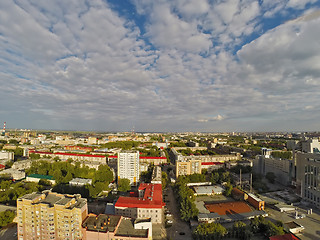 Image showing City quarters from helicopter. Tyumen. Russia