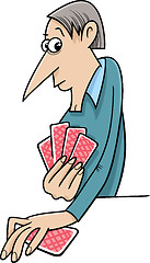 Image showing man playing cards cartoon