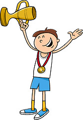 Image showing boy winner cartoon illustration