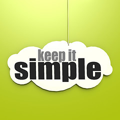 Image showing White cloud with keep it simple