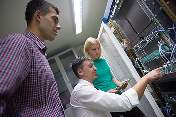 Image showing network engeneers working in network server room