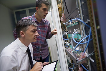 Image showing network engineers in server room