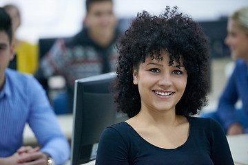 Image showing students group in computer lab classroom