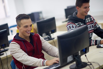 Image showing students group in computer lab classroom