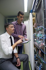 Image showing network engineers in server room