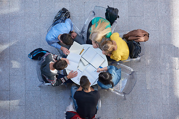 Image showing group of students  top view