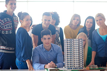 Image showing group of students with teacher on class